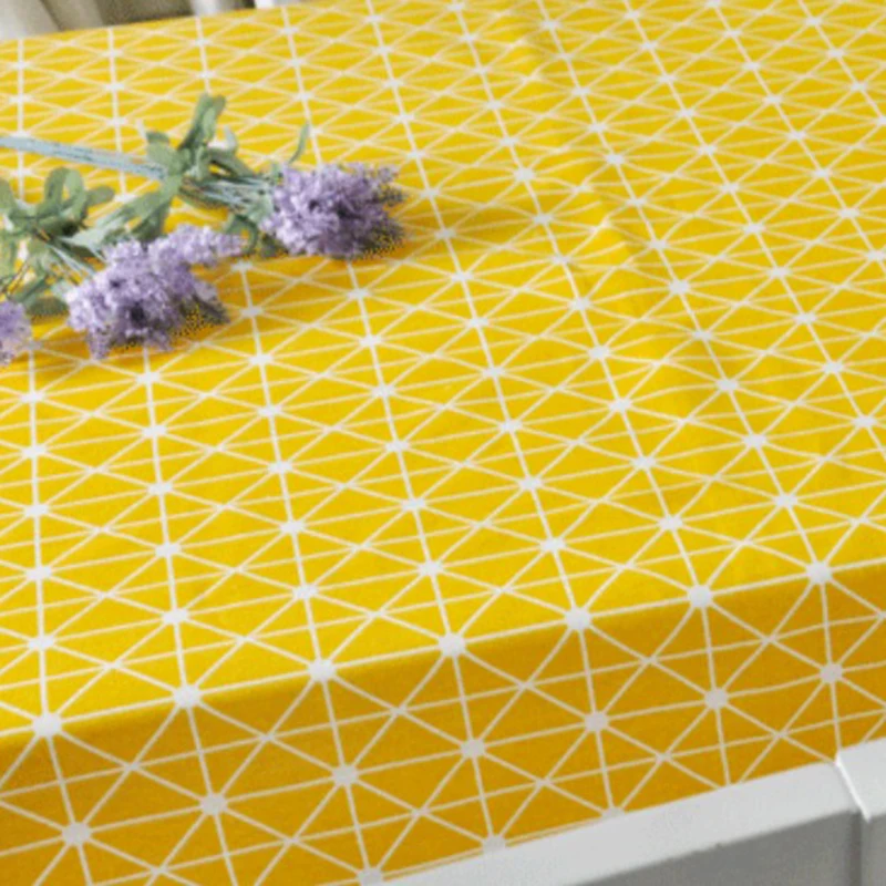 Nordic Style Yellow Plaid Print Multifunctional Rectangle nappe Linen Table Cloth Cover Tablecloth Home Decoration tablo saias