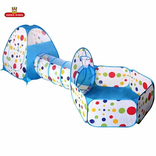 GEEK KING Shooting 3 In 1 Kids Tent for children Pipeline Crawling Huge Game Yard Ball Pool lodge FASHION Toy tents wholesale