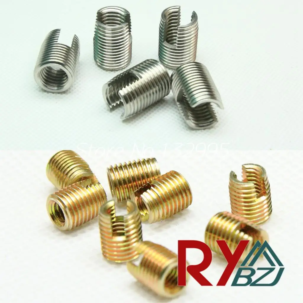 20pcs/lot  M2 M2.5 M3 M4 M5 M6 M8 M10 M12 M14 M16 Self Tapping insert Screw Bushing 302 slotted type Wire Thread Repair Insert