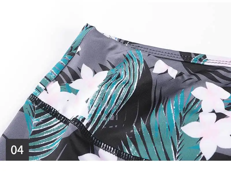 Women's Yoga Pants Side Pocket Ankle Length Pants Stretch Fitness Gym Tights Pants Flower Printed14