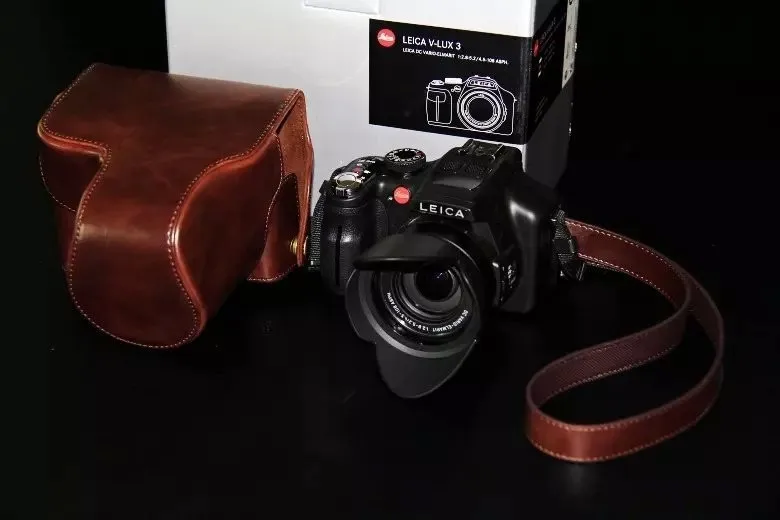 Высококачественная камера кожаный чехол сумка для Leica V-LUX4 с плечевым ремнем Чехол Сумка