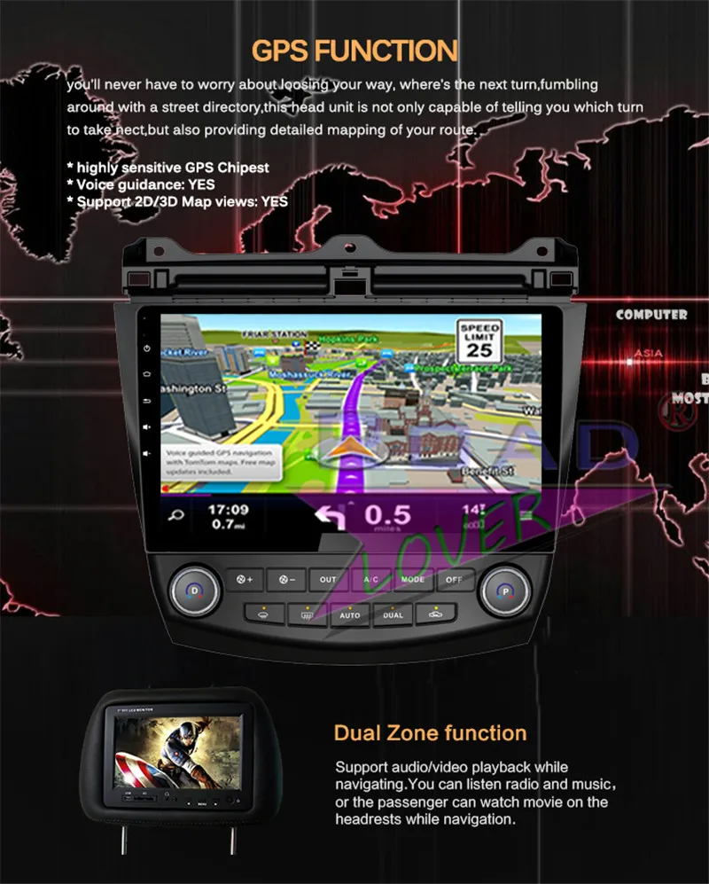 Sale Roadlover Android 8.1 Car Multimedia  Player For Honda Accord 2004 2005 2006 Stereo GPS Navigation Radio Magnitol 2 Din NO DVD 16