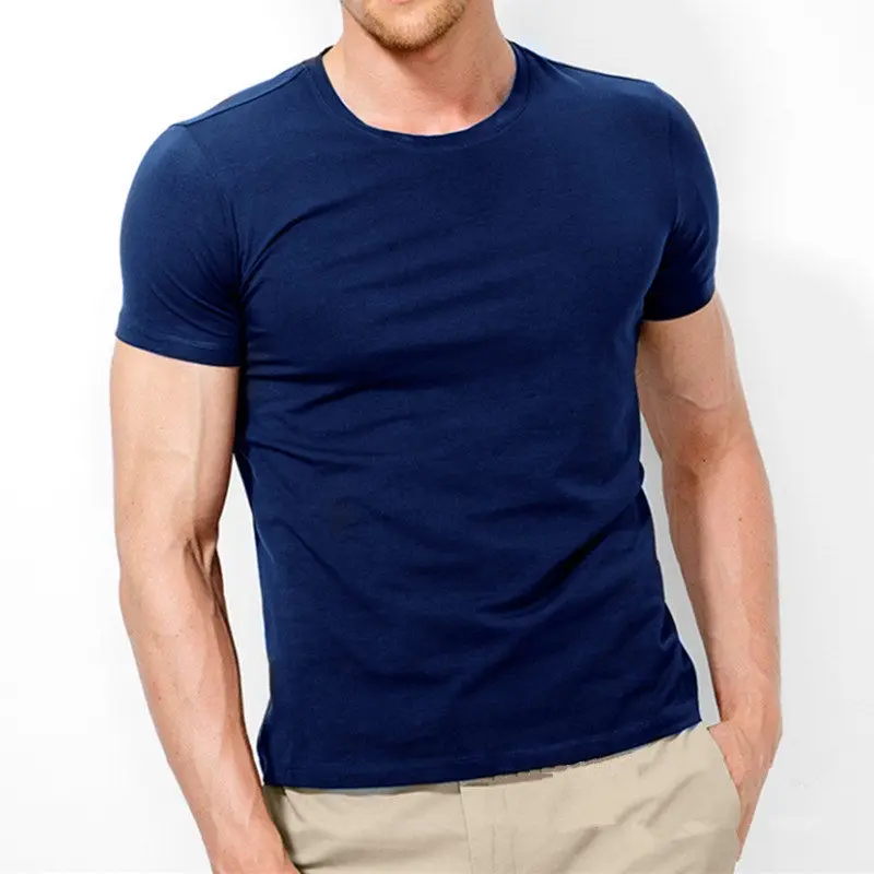 

MRMT 2019 Brand New Men's t shirt pure color Lycra cotton short sleeved T-shirt male round neck Tops cotton bottoming shirt