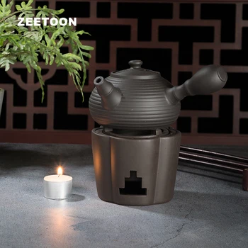 

Vintage Tea Furnace Ceramic Pottery Warmer Warm Tea Stove Alcohol Lamp Candle Heating Coffee Milk Tea Sake Heater Teapot Holder
