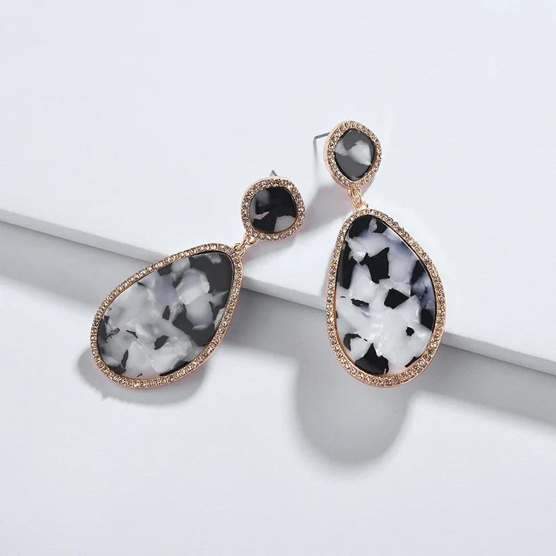 Женские серьги с кристаллами HUIDANG нестандартной формы стразы из акриловой смолы