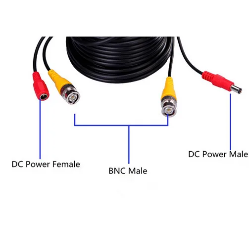 Yiispo 20 м CCTV кабель BNC видео Мощность Сиамские кабель для аналогового AHD видеонаблюдения CVI Камеры Скрытого видеонаблюдения DVR комплект