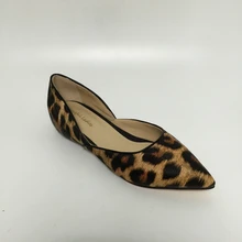 Леопардовые женские туфли на плоской подошве нарядные туфли с острым носком удобная женская обувь без застежки на плоской подошве Sapato Feminino реальное изображение