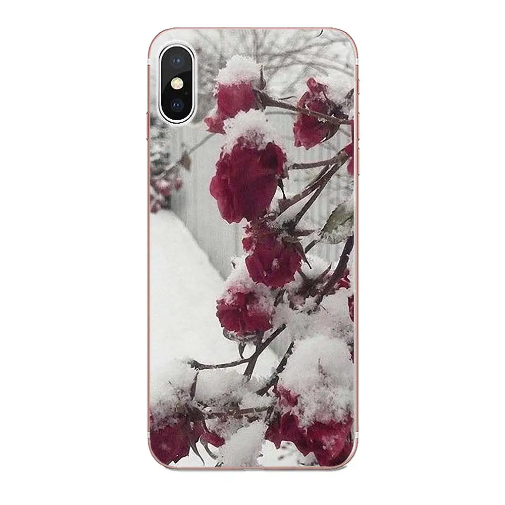 Мягкий ТПУ узор Розовый красивый сад красные розы цветы для Apple iPhone 4 4S 5 5C 5S SE 6 6S 7 8