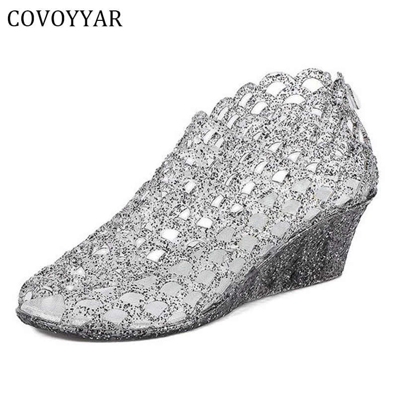 2018 Newest Glitter Women Gladiator Sandals Wedge Peep Toe Summer