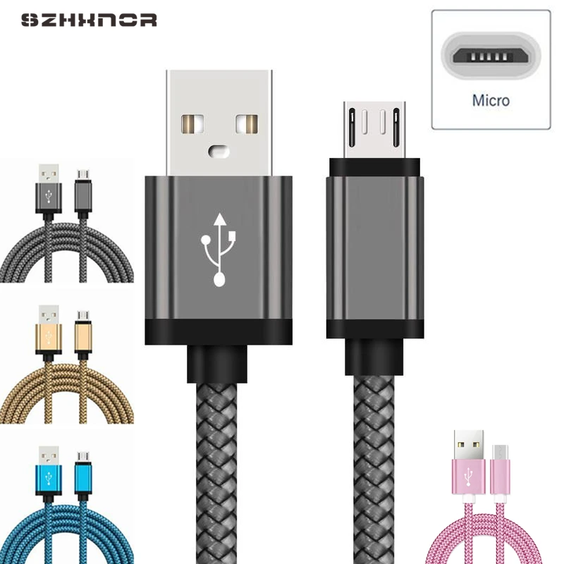 

0.2M 2M Metal Micro USB Charger Cables For Xiaomi Redmi Note 5 Plus 4x Note5 5A 6A S2 redmi 6 Pro Microusb fast Charging Short