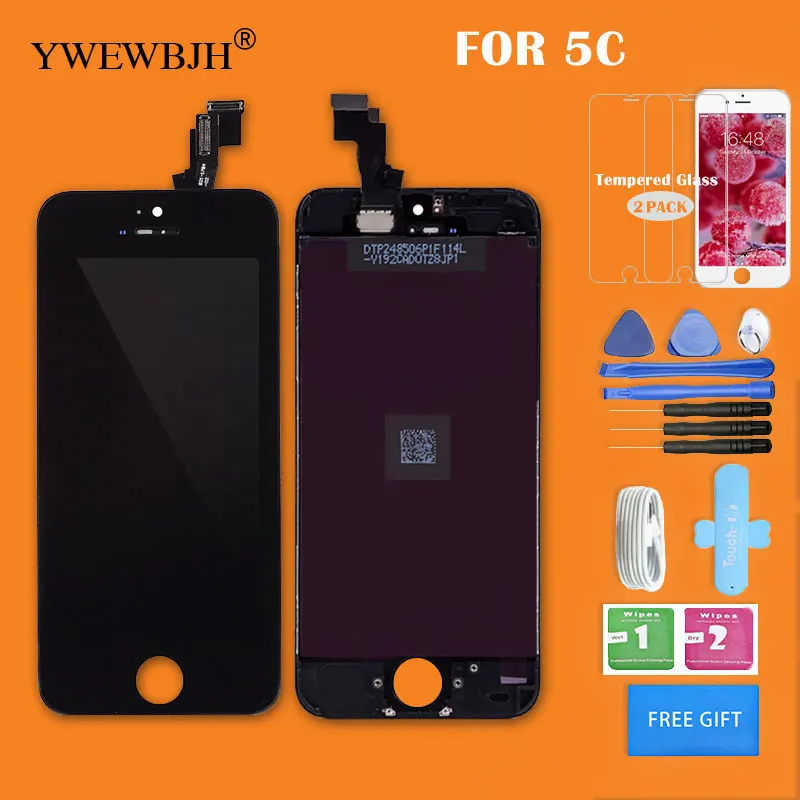 

YWEWBJH AAA LCD Screen For iPhone 5C Display Touch Assembly Digitizer Glass No Dead Pixel Phone Replacement Parts Black