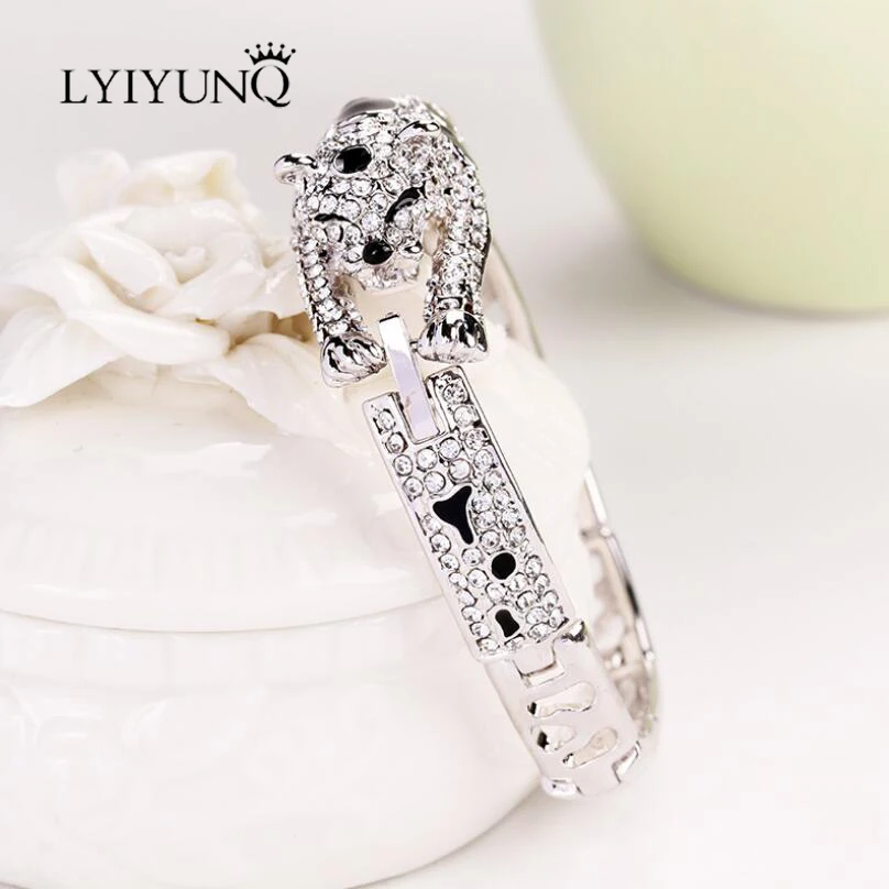 Классический Леопардовый Браслет LYIYUNQ для женщин модный бренд милые Стразы с