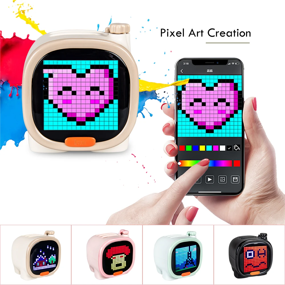 Divoom Timoo Pixel Art Elephant Bluetooth динамик мини портативный беспроводной динамик светодиодный экран Будильник с приложением для IOS Android