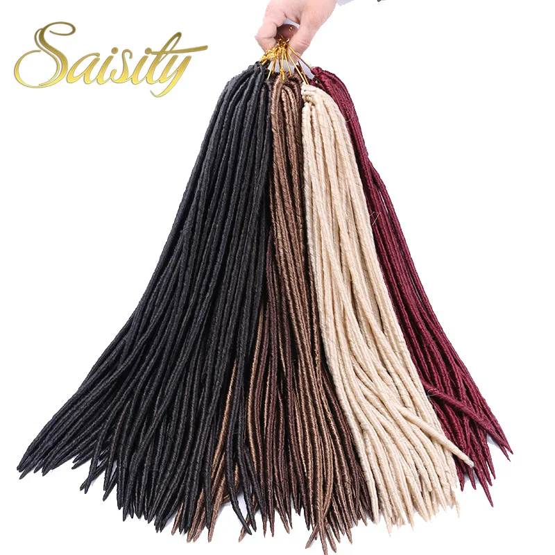 

Saisity Crochet Braids Locks Faux Locs Crochet Hair Extensions Synthetic Braiding Brown Colors