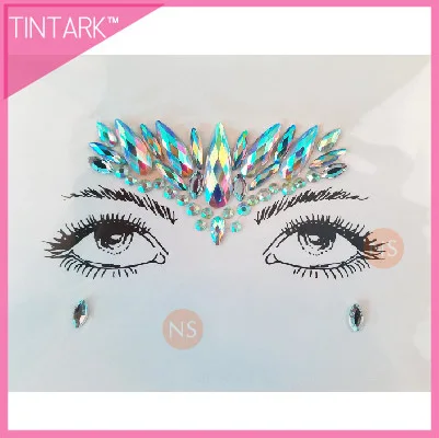 

1 X Temporary Rhinestone Face Sticker Face jewels Gems Festival Party Makeup Body Art Gems Flash Tattoo Sticker
