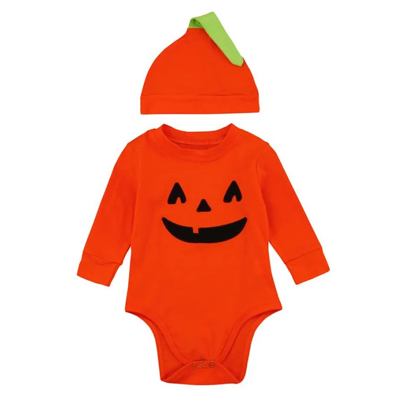 Orange Color Fashion New Infant Baby Boys Girls Halloween Pumpkin