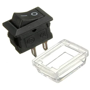 

Waterproof 2Pin On/Off Rectangle Rocker Switch w/ Cover Car Dashboard Dash Boat 6A 250VAC / 10A 125VAC