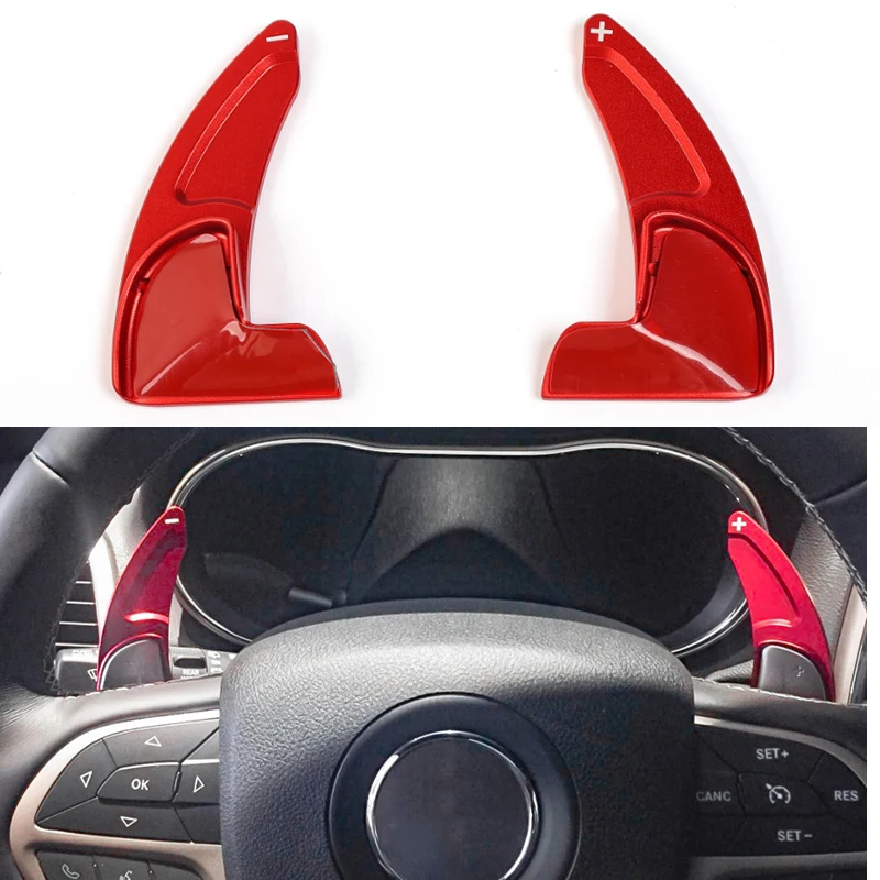 

Steering Wheel Gear Shift Dial for Jeep Grand Cherokee 2014+ ABS Silver Blue Red Cover
