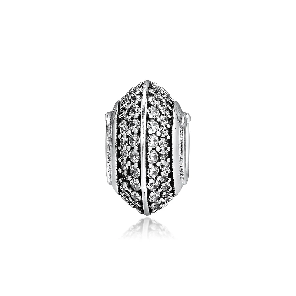

CKK Beads Silver 925 Jewelry Sparkling Pave Charm Fits Pandora Bracelet 100% 925 Sterling Silver Charms Beads for Jewelry Making
