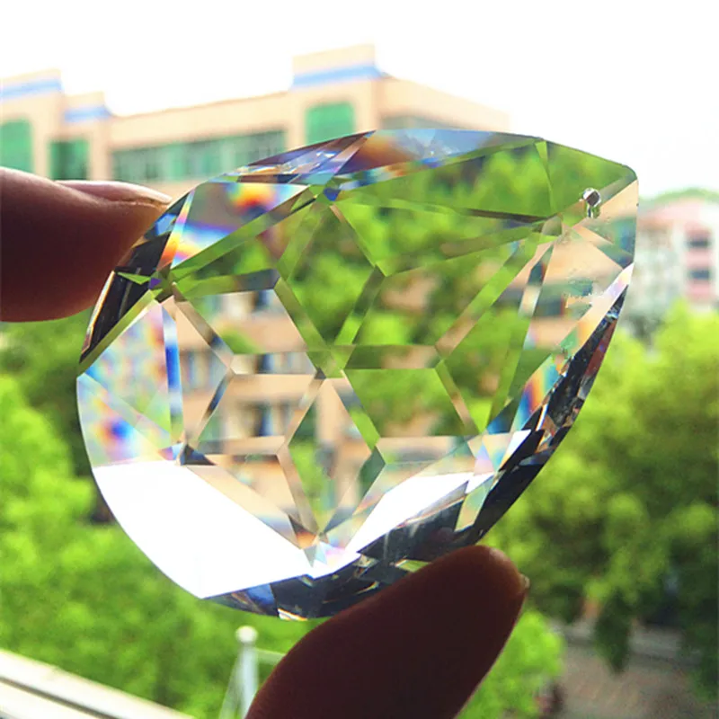 

10pcs 63mm K9 Crystal Bauhinia Shape Transparent Chandelier Pendants Shiny Suncatchers Christmas Tree Decoration Accessories