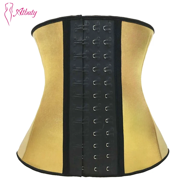Atbuty Waist Shaper Latex Big Hooks Golden Waist Trainer Corset