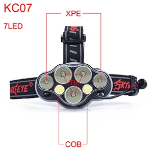 40000LM фар T6 + красный COB светодиодный фара USB Rechargeabl головного света 8 режимов фонарь подсветки фонарик факел + 18650 Батарея