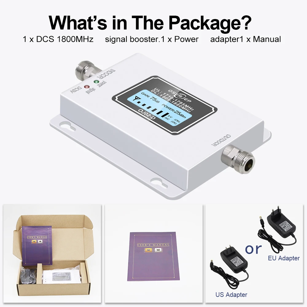 GSM LTE 1800 LCD 70dB Gain 2g 4g повторитель сигнала для сотового телефона DCS 1800MHz мобильный