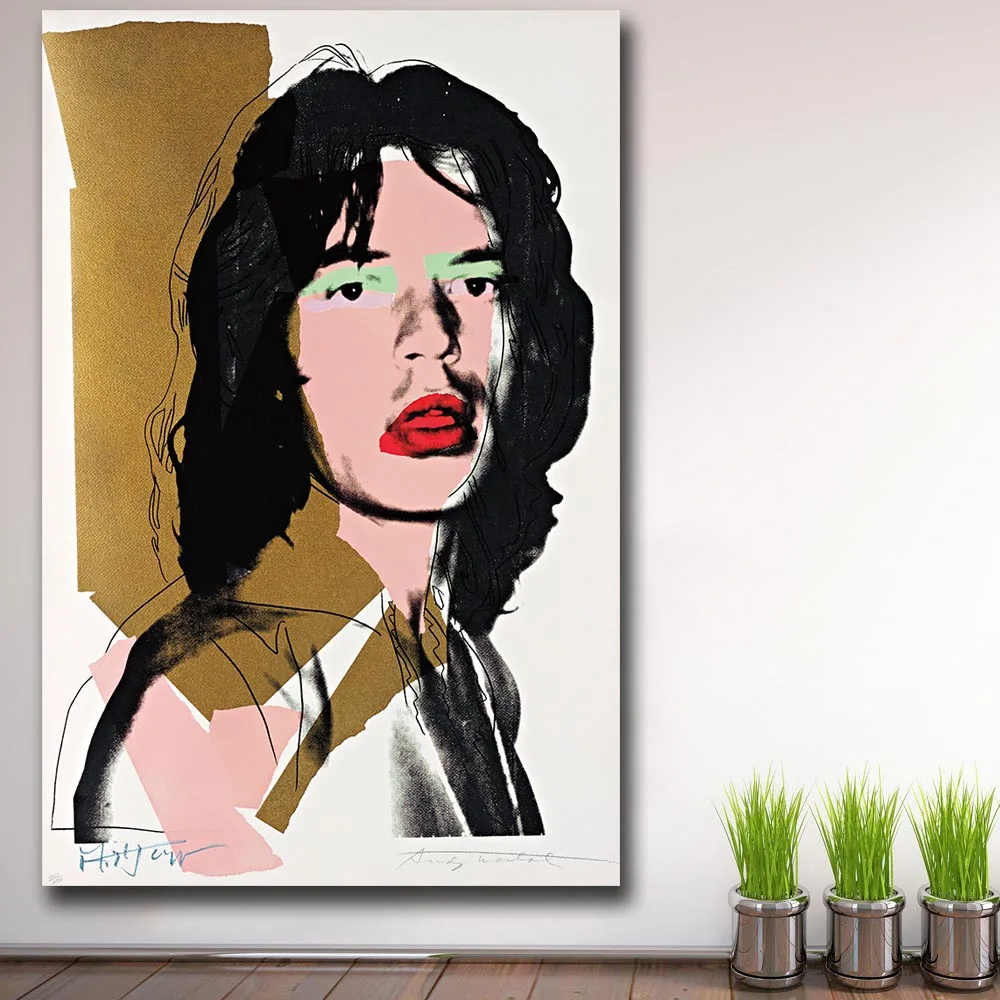 Поп-арт-стена Art Mick Jagger 3 от Andy Warhol учебное украшение на стену в спальне картина маслом печать хорошая Настенная картина для гостиной