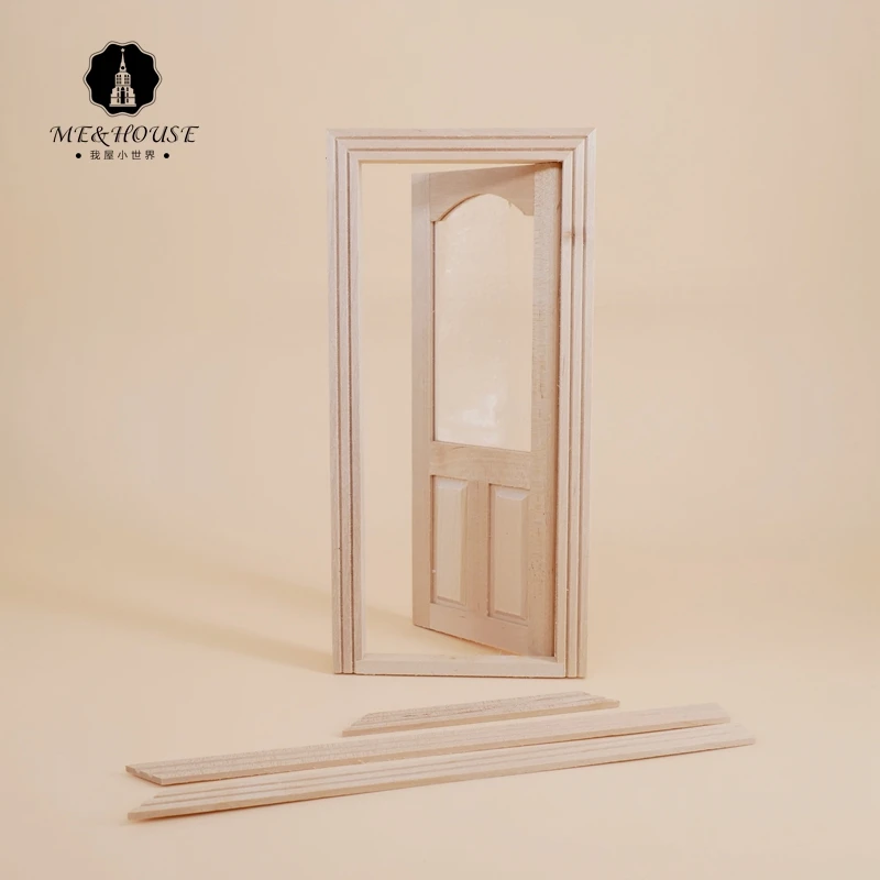

Mini Size DIY Doll House Miniature Furniture Wooden Burlywood Door