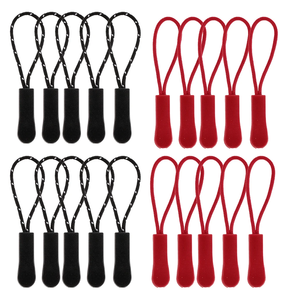 fityle 20Pcs Plastic Zipper Pull Cord Zip Puller Slider For Clothes
