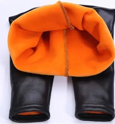 Детские кожаные штаны зимние леггинсы из искусственной кожи для девочек детские теплые брюки г. для маленьких девочек - Цвет: winter