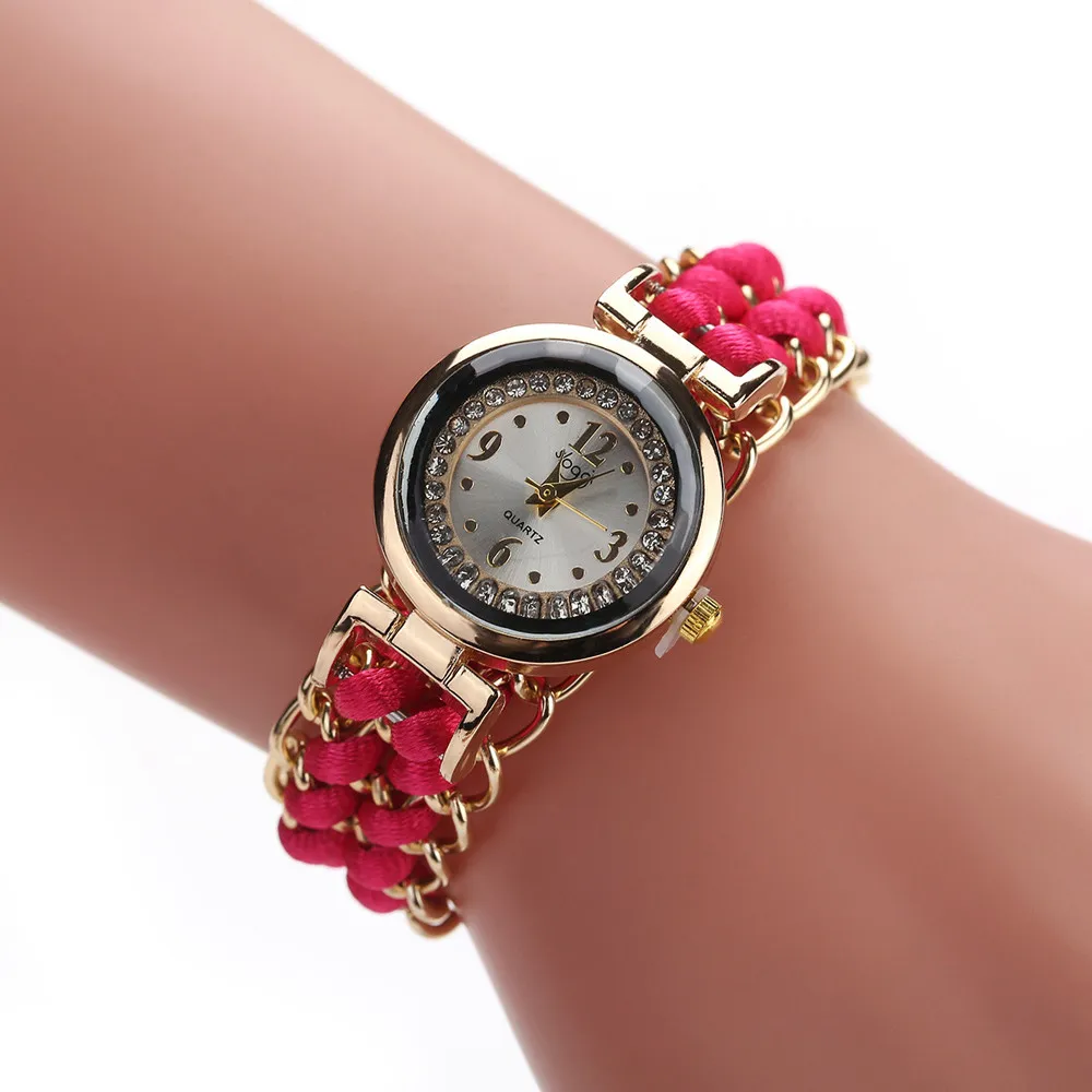 

Hot Fast Shipping Women Knitting Rope Chain Winding Analog Quartz Movement Wrist Watch Wristwatch Clock Gift Reloj femenino #30