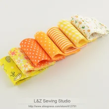 Booksew 7 шт./лот Jelly roll Ткань полоски желтый Наборы для ухода за кожей для пэчворка ремесел хлопок 5 см x 100 см квилтинга комплект DIY tildas