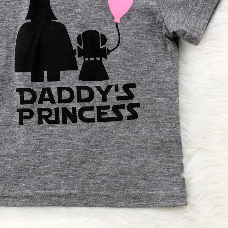 Летние хлопковые футболки для девочек, коллекция года, футболка принцессы с надписью для новорожденных девочек и папы мягкие футболки с короткими рукавами для малышей