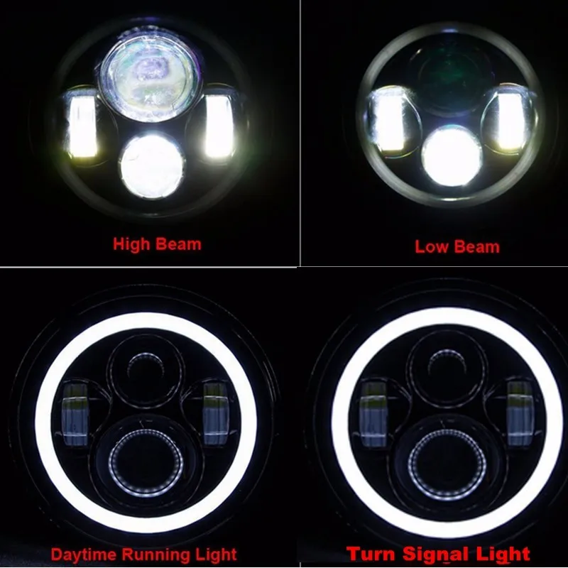 1 компл. 7 дюймов Проекторы светодиодный фонарь для Jeep Wrangler Свобода патриота для Harley FJ Cruiser Land Rover Defender с Halo Ring