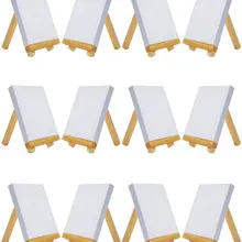 MEEDEN 12 шт. мини холст и мольберт в комплекте крошечные деревянные мольберт для живописи ремесло Рисование украшения принадлежности