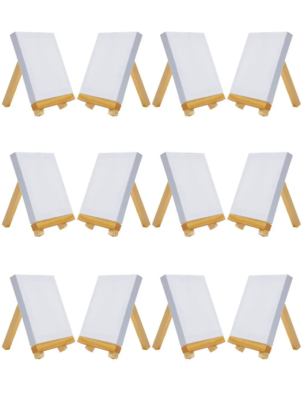Goedkoop MEEDEN 12 stks Mini Canvas amp; Schildersezel Set Tiny Houten Schildersezel voor Schilderen Craft Tekening Decoratie Benodigdheden