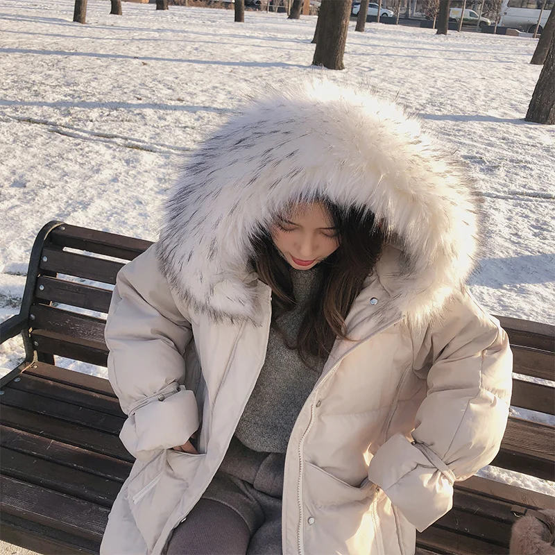 Koop Mishow 2019 Winter Vrouwen Mid Lange Down Jassen Causual Warm Thicken Losse Donsjack MX18D8848