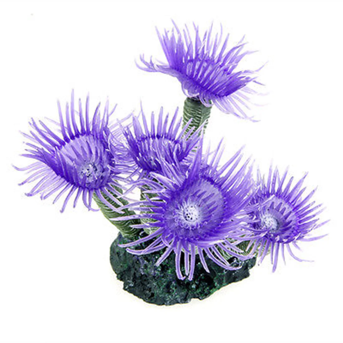 

Fish Tank Artificial Sea Anemone Coral Resin Aquarium Decoration Silicone Flower Purple