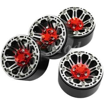 

4PCS 1:10 RC Crawler Alloy Wheel Rim 1.9 Inch Beadlock for 1/10 RC Axial SCX10 TAMIYA CC01 D90 RC Car Metal Wheel Hub