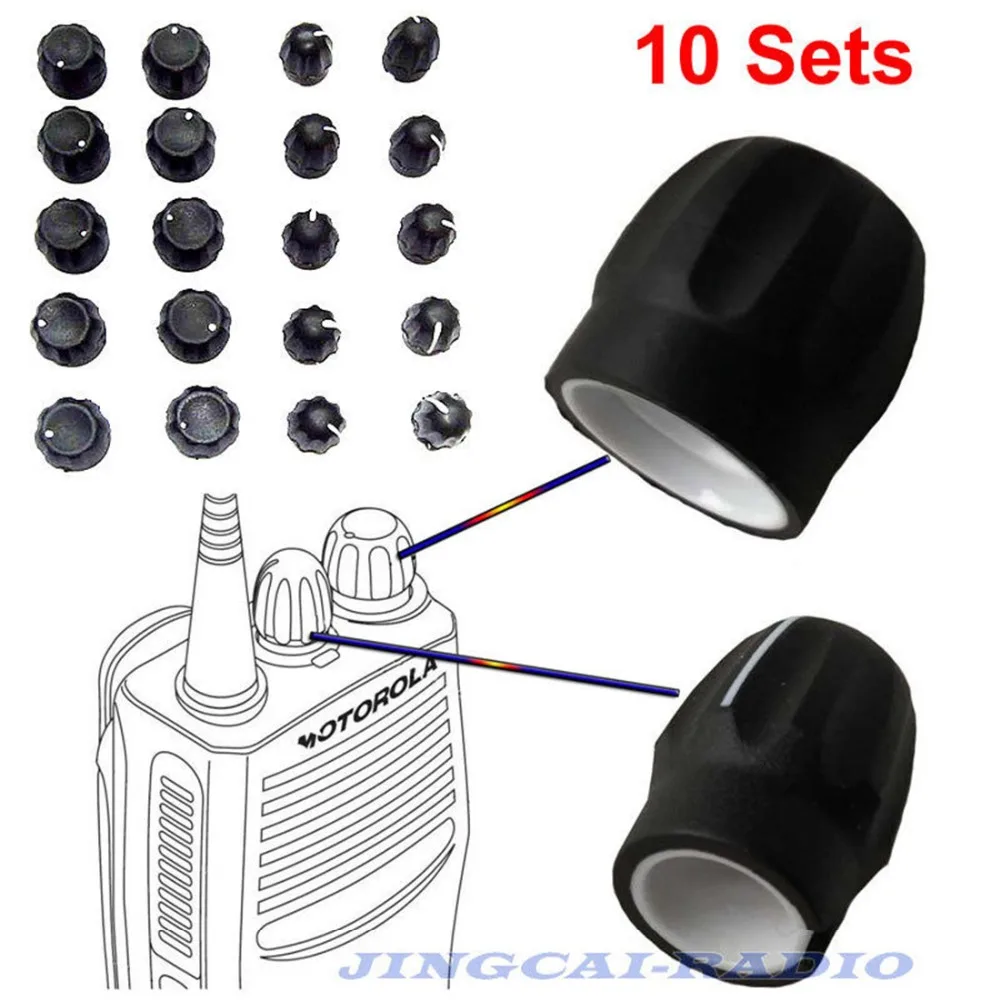

10pcs Volume knob + Channel selector knob for Motorola radios GP-328 338 HT750 HT1250 EP350 EP450 EX500 EX600 GP340 GP360 GP380
