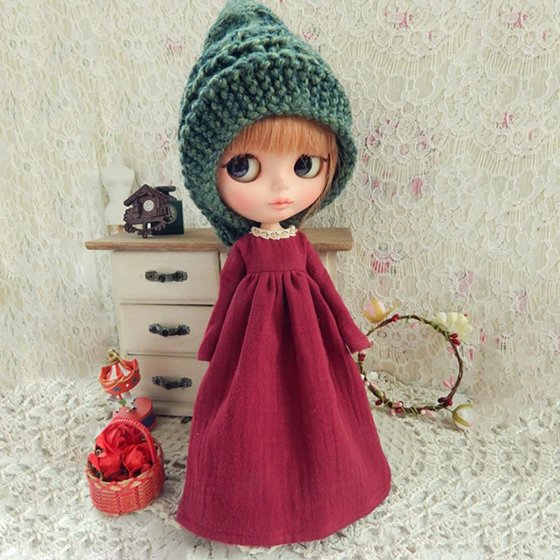 

1pcs 1/6 Doll Clothing Mori Style Long Dress for Blyth Dress Doll Accessories fit (Blyth,Pullip,Azone,Licca,1/6 doll)