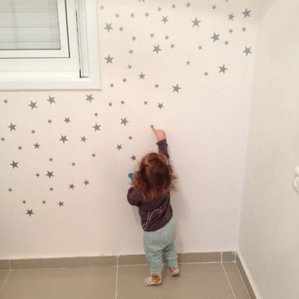 39 шт смешанные размеры съемные звезды наклейки на стену домашний переводной рисунок для комнаты декоративные золотые черные белые Серебристые