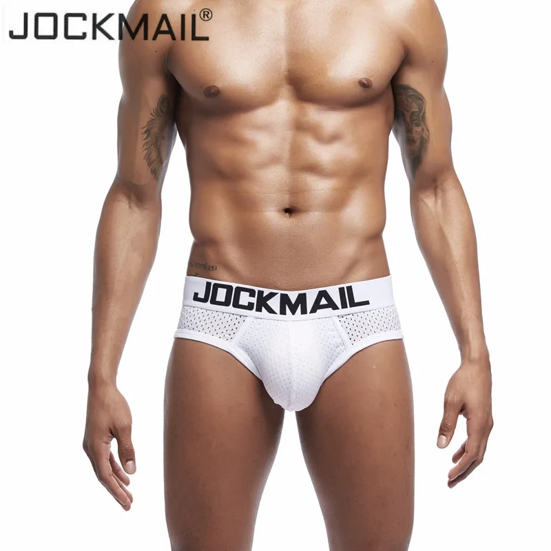Трусы брифы JOCKMAIL мужские сетчатые пикантное Брендовое нижнее белье Однотонные