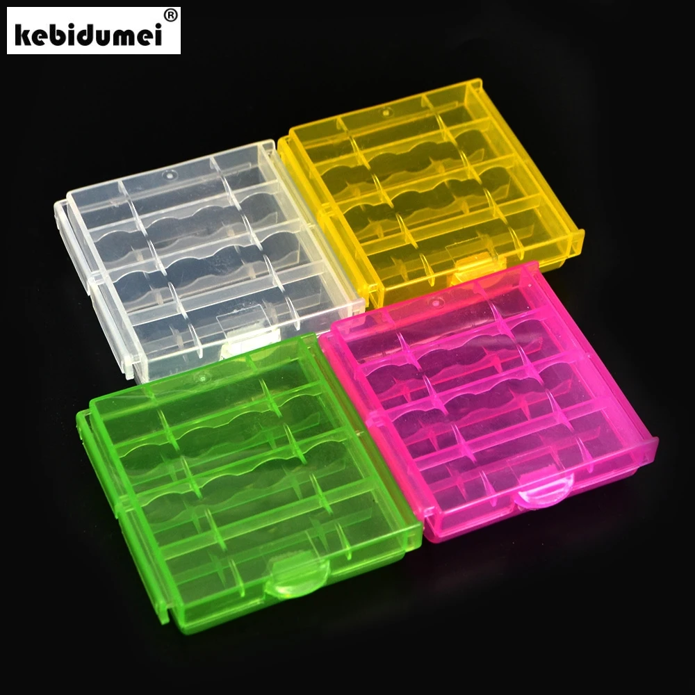 

New 4pcs Colorful Plastic Case Holder Storage Box Cover for 10440 14500 AA AAA Battery Box Container Bag Case Organizer Box