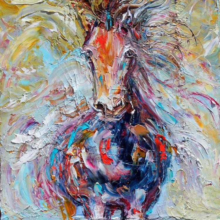 Skills Painter Team Hand painted High Quality Abstract Horse Oil ...