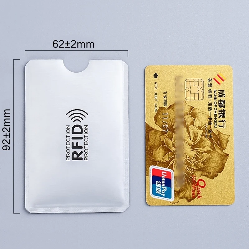 

1pc New Aluminum Anti Rfid Reader Blocking Bank Credit Card Holder Protection New Rfid Card Reader Metal Credit Card Holder H039