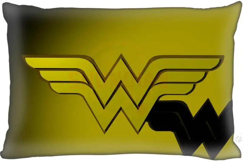 LU прямоугольная молния Классическая мода Заказная наволочка 2 сторонние принты Подушка логотип Чудо Женщины наволочка# P0268 - Цвет: Белый