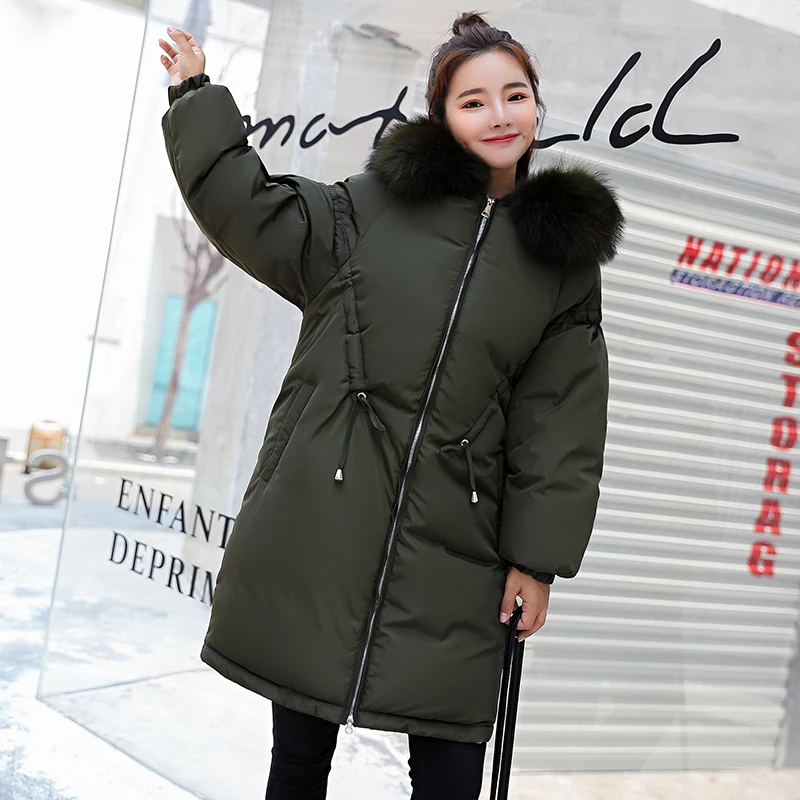marron 3xl Green Grand 2018 Chaud Mode Femmes Parka Épais Beige Long Dames De Col noir army Plus dark La Rembourrage Fourrure D'hiver Hiver Veste Manteau Taille Red Coton rrg4fWqn