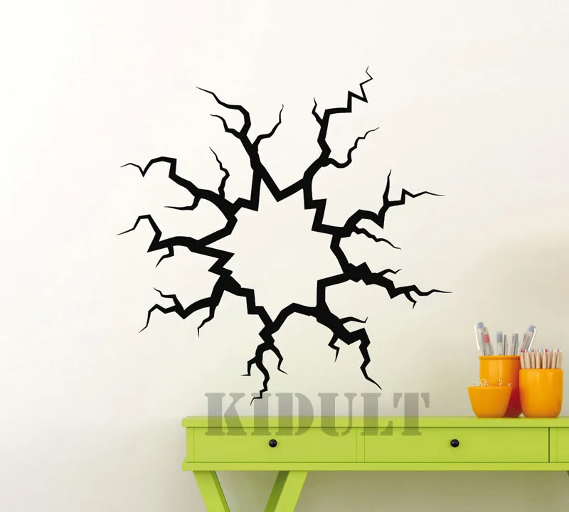 Crack crack fracture glass wall stickers vinyl stickers groundbreaking